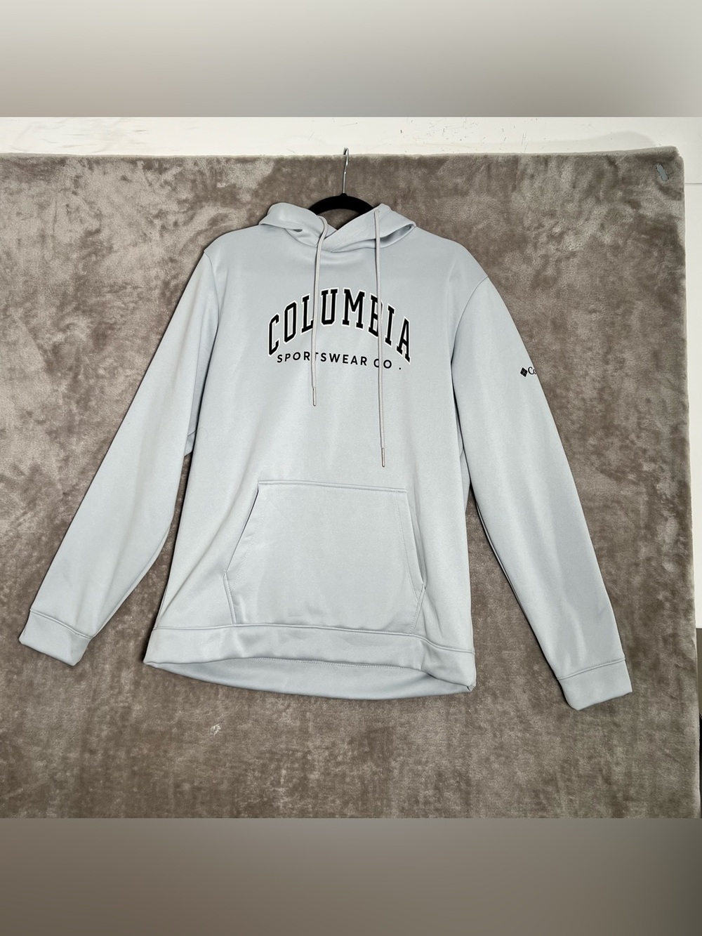 Columbia Varsity Light Grey Pullover Hoodie Sweatshirt Men’s Size Large